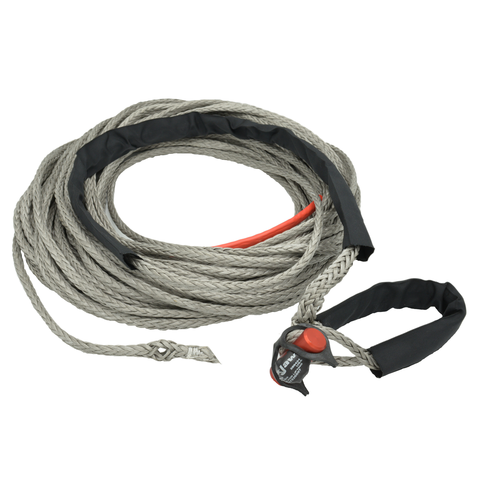 LockJaw, Synthetic Winch Rope Line w/Shackle, Working Load Limit 1700 lb, Length 75 ft, Diameter 3/16 in, Model# 20-0188075